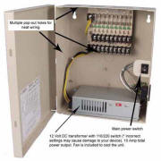 12V DC Power Distribution Box, 9 Ports, 10 Amps, UL Listed